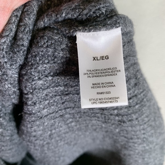 Vince Camuto Half Zip Pullover Cable Knit Sweater XL Gray Casual Oversized - Picture 4 of 11